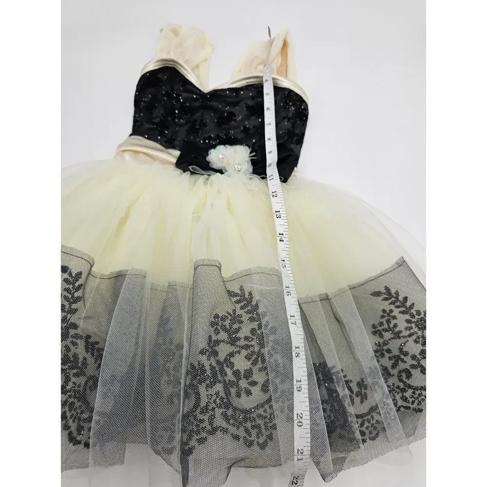 Weissman Dancewear Girl's Size SC 6-6X Black & Cream Dance Costume/Dress Up